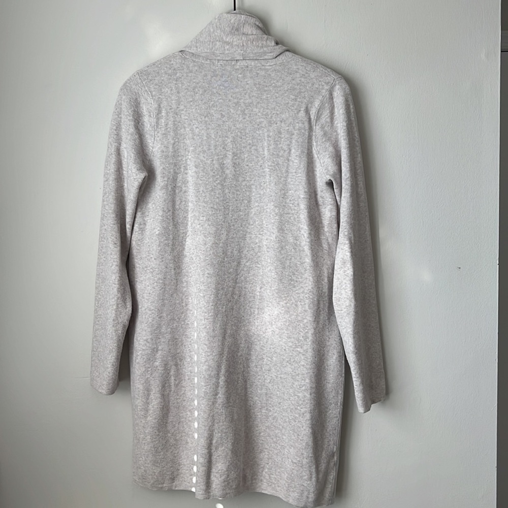Ann Taylor Shawl Open Cardigan in Light Neutral Heather XS - Picture 9 of 10